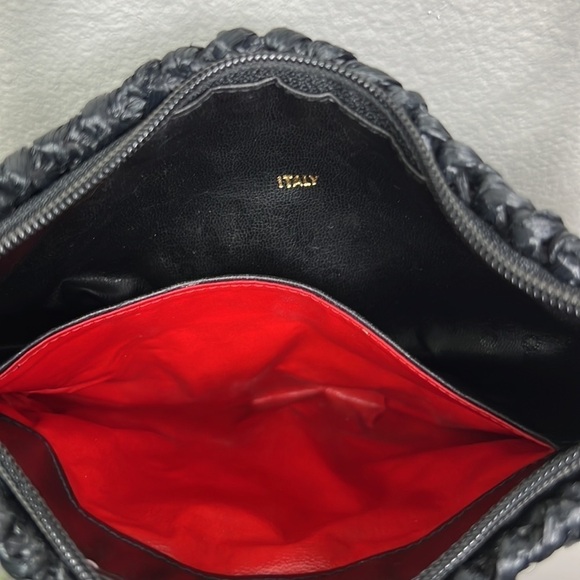 Rodo Italian Crescent Black Woven Crossbody - Picture 6 of 12